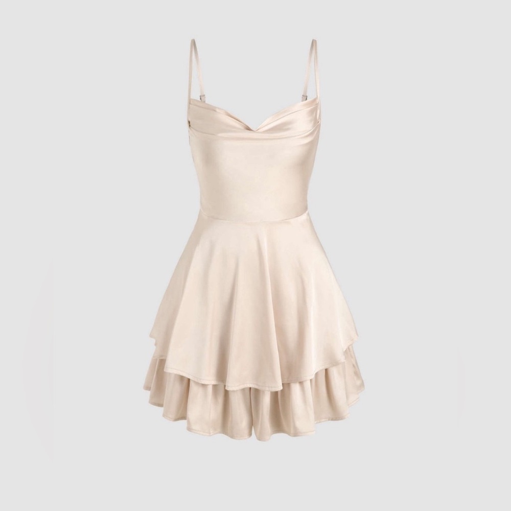 SHOP CIDER Satin Layered Romper